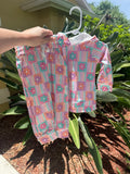 Floral Checkered Lounge Set