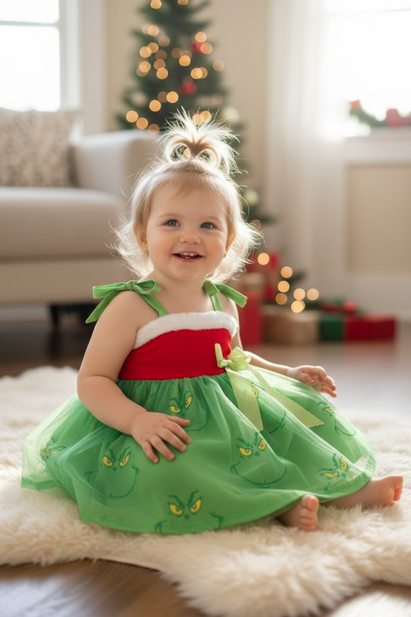 The grinch bow dress