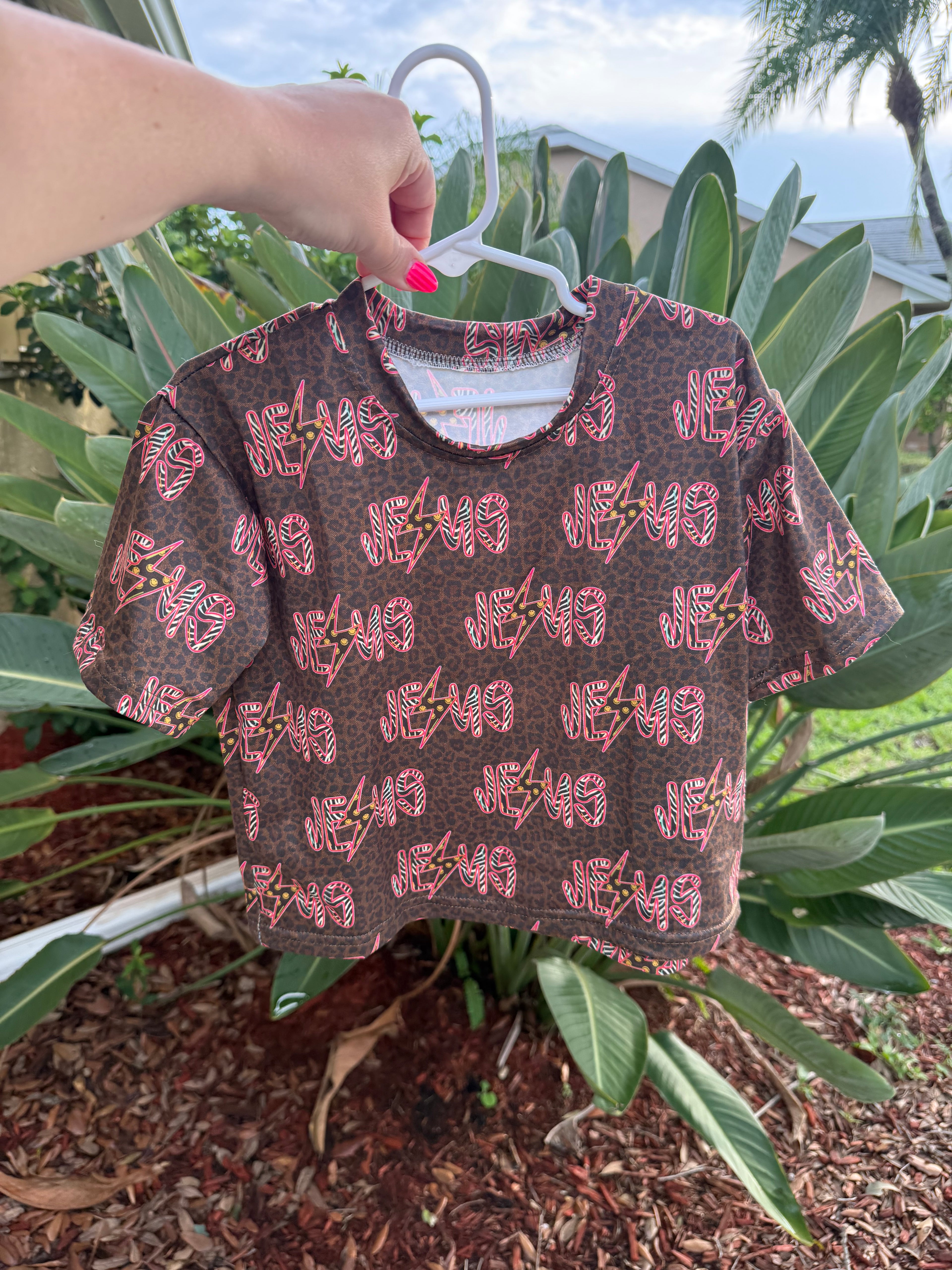 ADULT leopard Jesus oversized top