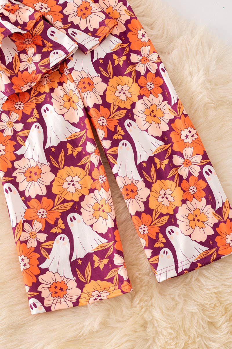 🎟️Ghost floral printed ruffle tunic and pants 6/12
