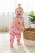 Checkered heart baby romper