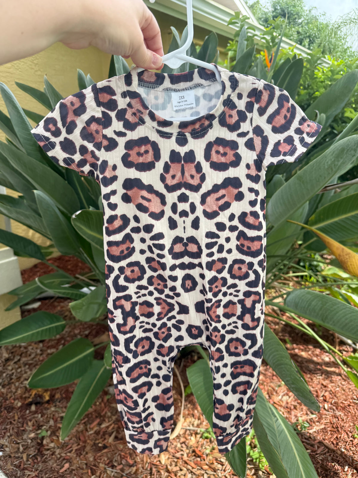 Ribbed Leopard Romper