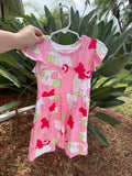 Pink & Green Floral Dress