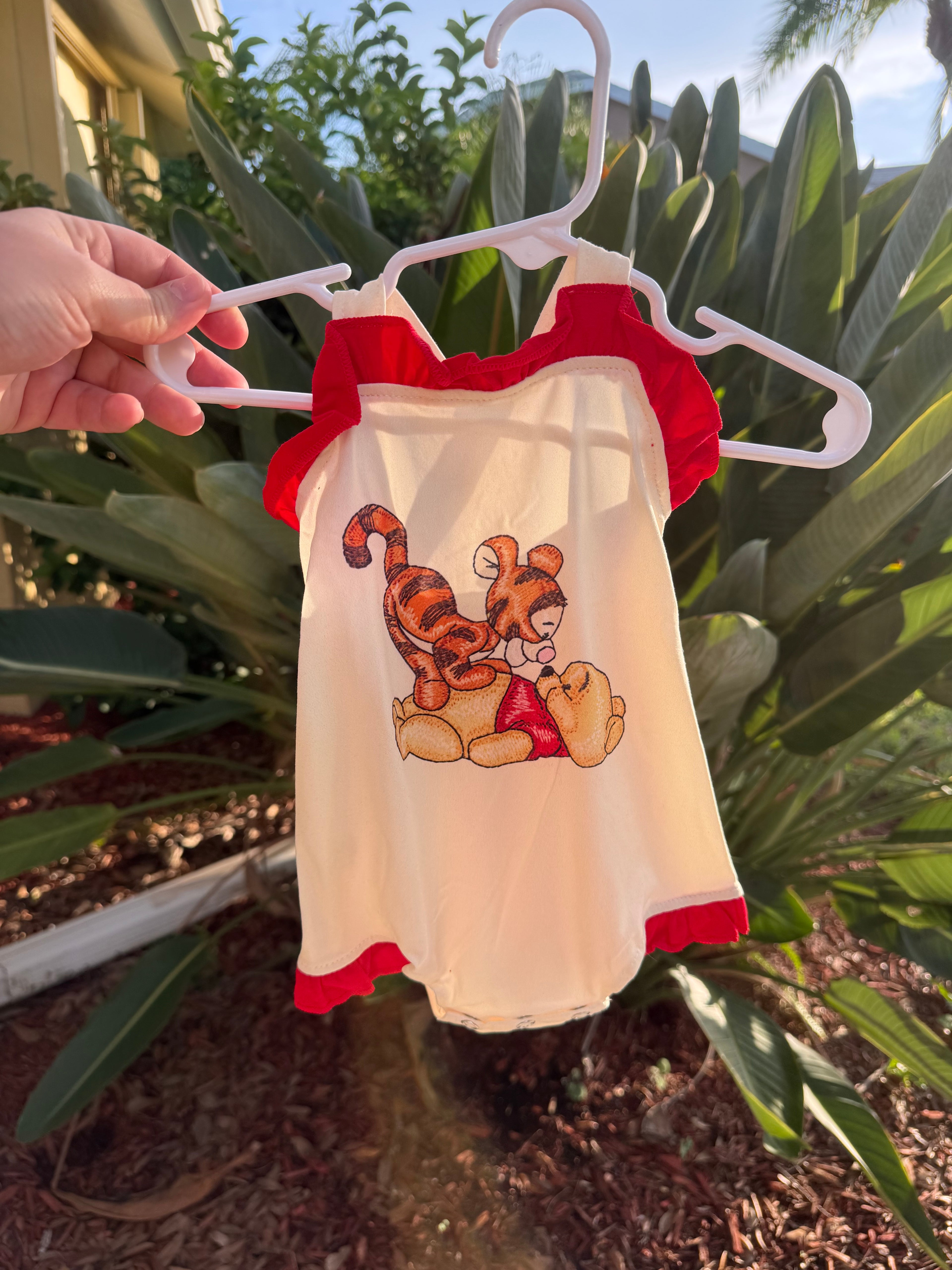 Pooh gingham romper