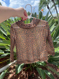Leopard mesh top